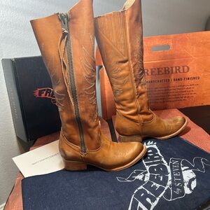 Freebird by Steven Brown Whisper Size 7 like new Leather Heeled Boots
